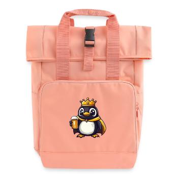 Pinguin Bier Lustig - Rolltop Rucksack mit zwei Griffen - Chintzrosa - Vorne