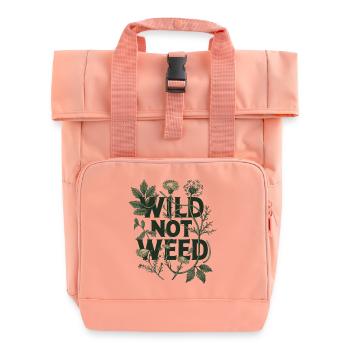 Wild Not Weed - Botanical Foraging Nature Art - Roll Top Backpack with Two Handles - chintz rose - Front