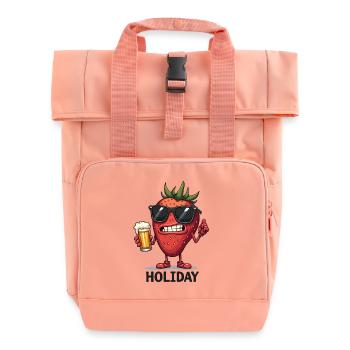 Fraise fraîche à la bière – pour les vacances et les festivals - Sac à dos Roll Top à deux anses - rose liberty - Devant