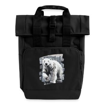 Eisbär Graffiti Sprayer - Rolltop Rucksack mit zwei Griffen - Schwarz - Vorne