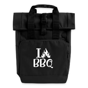 BBQ Geschenke, Grill Geschenke - Rolltop Rucksack mit zwei Griffen - Schwarz - Vorne