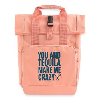 Tequila Party Spruch Zitat - Rolltop Rucksack mit zwei Griffen - Chintzrosa - Vorne