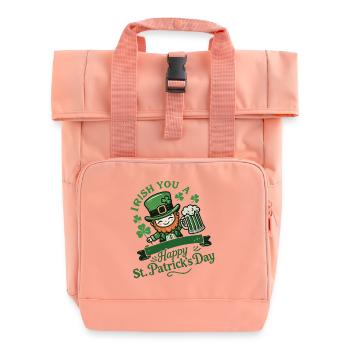 Saint-Patrick drôle de lutin avec chope de bière - Sac à dos Roll Top à deux anses - rose liberty - Devant