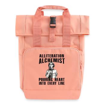 Alliteration Alchemist Poetry Slam - Rolltop Rucksack mit zwei Griffen - Chintzrosa - Vorne