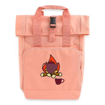 Campen Lagerfeuer Teekanne Camper Tee Tasse - Rolltop Rucksack mit zwei Griffen - Chintzrosa - Vorne
