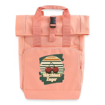 Härzbluetzuger Zuger Chriesi Kirschen Kanton Zug - Rolltop Rucksack mit zwei Griffen - Chintzrosa - Vorne