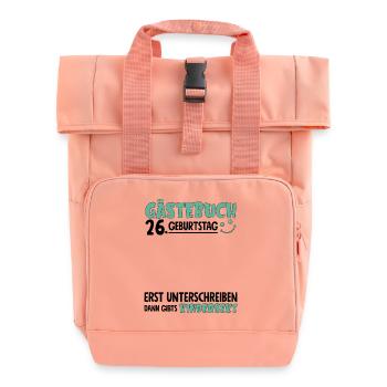 Guestbook 26 Birthday Sign Children's - Roll Top Backpack with Two Handles - chintz rose - Front