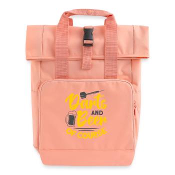 Dart Dartspieler Dartspiel Herren - Rolltop Rucksack mit zwei Griffen - Chintzrosa - Vorne