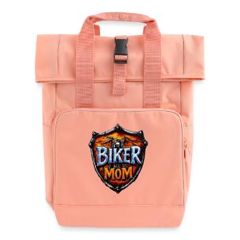 Bikerin Mom Motorcycle Gift - Rolltop Rucksack mit zwei Griffen - Chintzrosa - Vorne