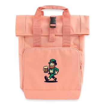 Leprechaun de la Saint-Patrick avec chope de bière - Sac à dos Roll Top à deux anses - rose liberty - Devant