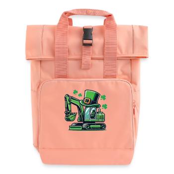 Bagger Mit Hut St. Patrick's Day Design - Rolltop Rucksack mit zwei Griffen - Chintzrosa - Vorne