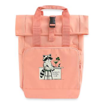 Shamrock's Cocktail Club Waschbär St. Patrick's - Rolltop Rucksack mit zwei Griffen - Chintzrosa - Vorne