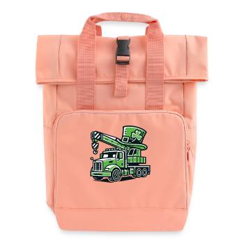 Kranwagen Mit Glücksklee St. Patrick's Day - Rolltop Rucksack mit zwei Griffen - Chintzrosa - Vorne