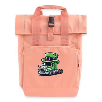 St. Patrick's Day Lastwagen Mit Zylinder - Rolltop Rucksack mit zwei Griffen - Chintzrosa - Vorne