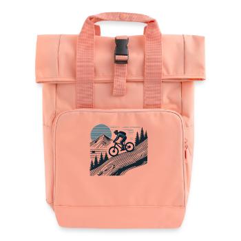 Vélo Aventure Montagne Paysage Rétro - Sac à dos Roll Top à deux anses - rose liberty - Devant