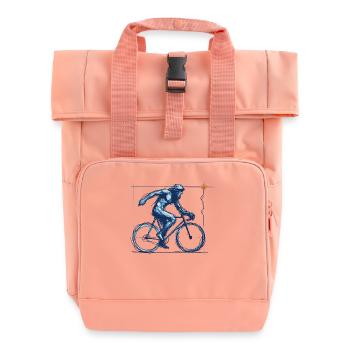 Dynamic Bicycle Artwork for Road Bike - Roll Top Backpack with Two Handles - chintz rose - Front