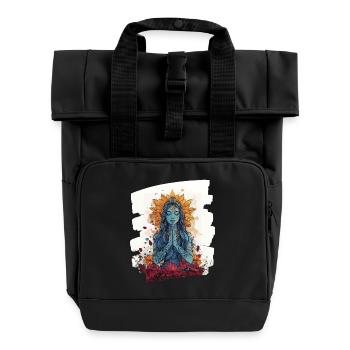 Yoga Namaste Meditation - Rolltop Rucksack mit zwei Griffen - Schwarz - Vorne