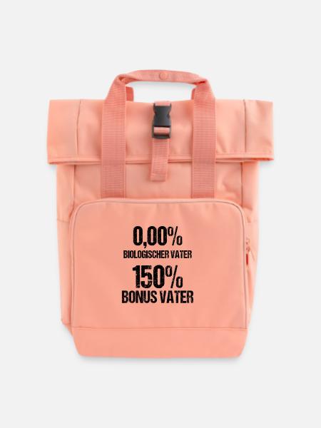 Bonus Vater Papa Papi Stiefvater Vatertag Geschenk - Rolltop Rucksack mit zwei Griffen - Chintzrosa