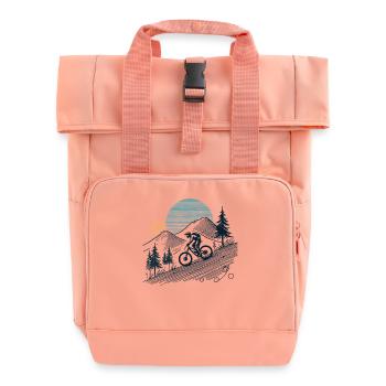 Mountainbike Abenteuer Fahrrad Natur Liebhaber - Rolltop Rucksack mit zwei Griffen - Chintzrosa - Vorne
