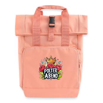 Polterabend Polter Hochzeit - Rolltop Rucksack mit zwei Griffen - Chintzrosa - Vorne