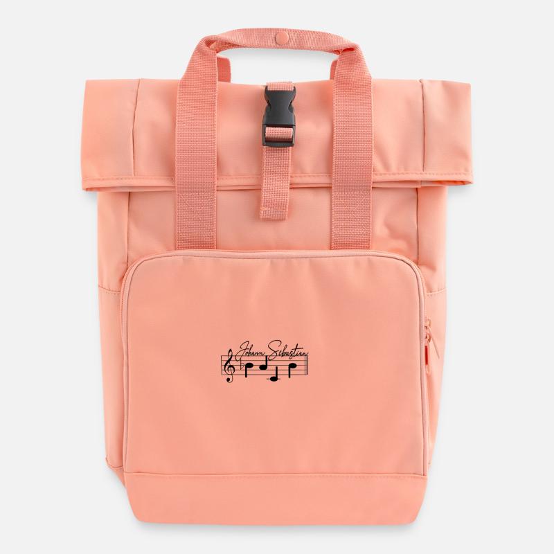 Johann Sebastian Bach Sheet Music Notation - Roll Top Backpack with Two Handles - chintz rose