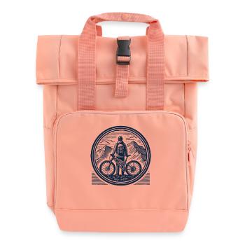 Mountain Bike Adventure Bike Nature Retro - Roll Top Backpack with Two Handles - chintz rose - Front