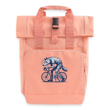 Bicycle Wolf Design Créatif Cyclisme - Sac à dos Roll Top à deux anses - rose liberty - Devant