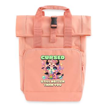 Cursed – Still Hotter Than You - Roll Top Backpack with Two Handles - chintz rose - Front