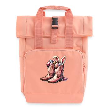 Bottes de cow-boy rétro de Pâques avec des œufs - Sac à dos Roll Top à deux anses - rose liberty - Devant
