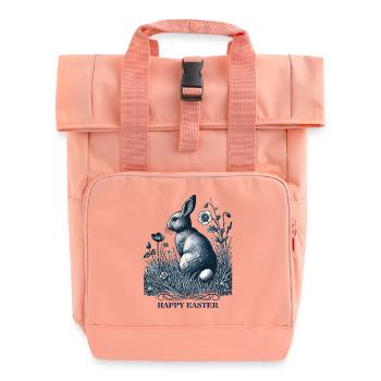 Ostern Hase Retro Vintage Cottagecore Stil - Rolltop Rucksack mit zwei Griffen - Chintzrosa - Vorne
