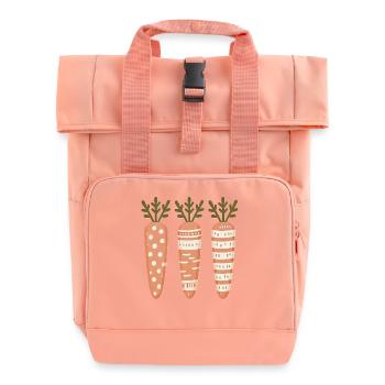 Ostern Karotten Muster Niedlich Süß - Rolltop Rucksack mit zwei Griffen - Chintzrosa - Vorne