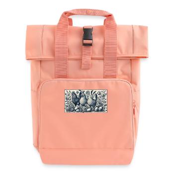 Poulets de Pâques Vintage Pâques Bunny Chicken Esthétique - Sac à dos Roll Top à deux anses - rose liberty - Devant