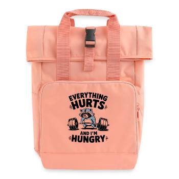 Everything hurts and I'm hungry Fitness Gym - Roll Top Backpack with Two Handles - chintz rose - Front