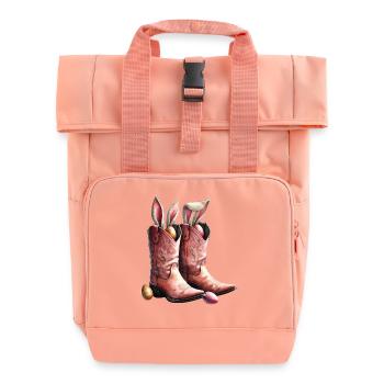 Bottes rétro de cow-boy de Pâques avec oreilles de lapin Vintage - Sac à dos Roll Top à deux anses - rose liberty - Devant