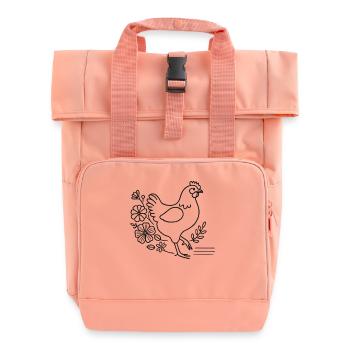 Pâques, Poulet Amateur, Floral, Cottagecore - Sac à dos Roll Top à deux anses - rose liberty - Devant