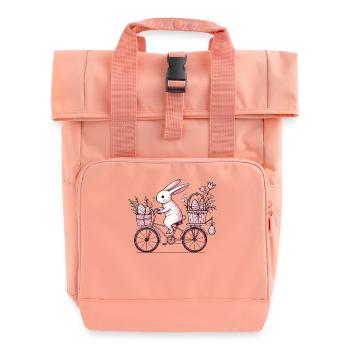 Roue de lapin de Pâques style vintage - Sac à dos Roll Top à deux anses - rose liberty - Devant