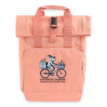 Courriers à queue de coton de Pâques Style rétro vintage - Sac à dos Roll Top à deux anses - rose liberty - Devant