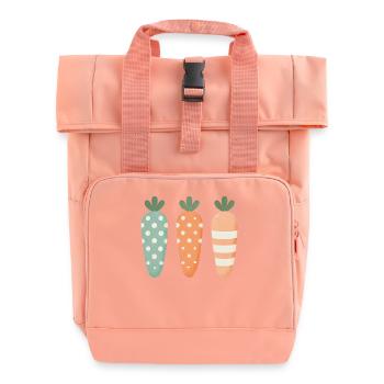 Mignons Carottes de Pâques à pois à rayures pastel - Sac à dos Roll Top à deux anses - rose liberty - Devant