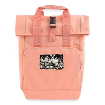 Ostern Hühner Küken Retro Ästhetik - Rolltop Rucksack mit zwei Griffen - Chintzrosa - Vorne