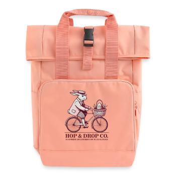 Ostern Retro Hase Fahrrad Ästhetik Eier - Rolltop Rucksack mit zwei Griffen - Chintzrosa - Vorne