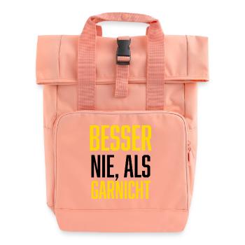 Besser nie als garnicht Besser spät als nie - Rolltop Rucksack mit zwei Griffen - Chintzrosa - Vorne