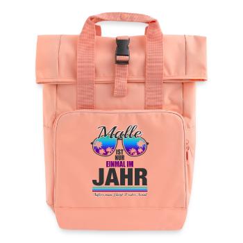 Malle Mallorca Party Feiern Urlaub Spruch Geschenk - Rolltop Rucksack mit zwei Griffen - Chintzrosa - Vorne