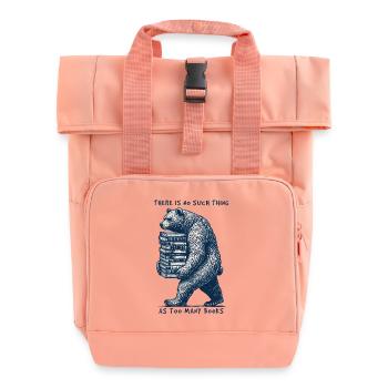 Funny book lover bear statement for book fan - Roll Top Backpack with Two Handles - chintz rose - Front