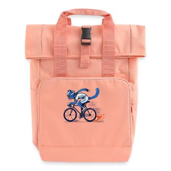 Chat de vélo pour les cyclistes sur route élégants - Sac à dos Roll Top à deux anses - rose liberty - Devant