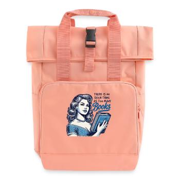 Retro book girl design for frequent readers with aesthetics - Roll Top Backpack with Two Handles - chintz rose - Front