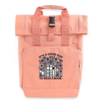 Bücherwurm Lustiger Buch Spruch Lesen Ist Therapie - Rolltop Rucksack mit zwei Griffen - Chintzrosa - Vorne