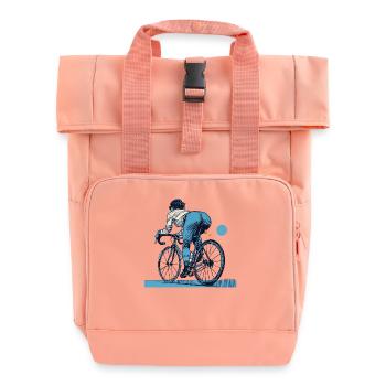 Rennrad Streetwear für Radfahrende mit Stil - Rolltop Rucksack mit zwei Griffen - Chintzrosa - Vorne