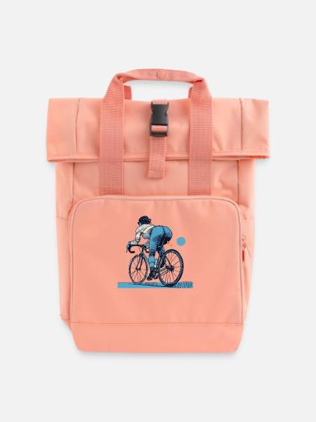 Rennrad Streetwear für Radfahrende mit Stil - Rolltop Rucksack mit zwei Griffen - Chintzrosa