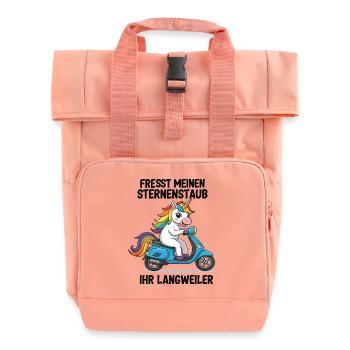 Trottinette Licorne - Sac à dos Roll Top à deux anses - rose liberty - Devant