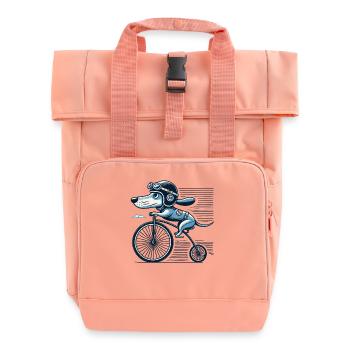 Conception de vélo pour chien amusante pour les amateurs de vélo - Sac à dos Roll Top à deux anses - rose liberty - Devant